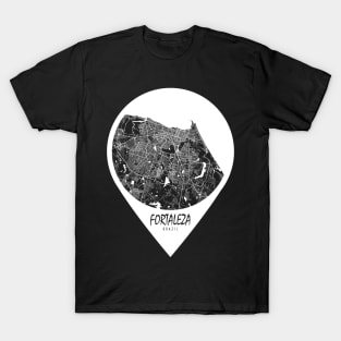 Fortaleza, Brazil City Map - Travel Pin T-Shirt